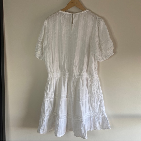ZARA EMBROIDERED DOTTED MESH WHITE DRESS - Picture 8 of 8